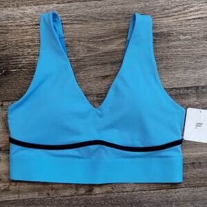 Fabletics Blue and Black Racerback Sports Bra
